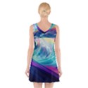 Waves Ocean Sea Tsunami Nautical Nature Water V-Neck Sleeveless Dress View2