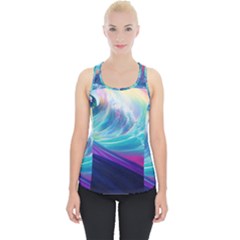 Waves Ocean Sea Tsunami Nautical Nature Water Piece Up Tank Top by uniart180623