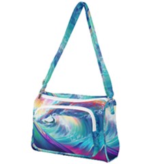 Waves Ocean Sea Tsunami Nautical Nature Water Front Pocket Crossbody Bag by uniart180623