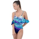 Waves Ocean Sea Tsunami Nautical Nature Water Drape Piece Swimsuit View1