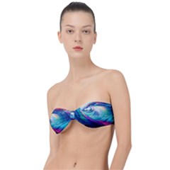 Waves Ocean Sea Tsunami Nautical Nature Water Classic Bandeau Bikini Top  by uniart180623