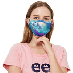 Waves Ocean Sea Tsunami Nautical Nature Water Fitted Cloth Face Mask (adult) by uniart180623