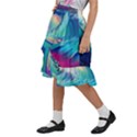 Waves Ocean Sea Tsunami Nautical Nature Water Kids  Ruffle Flared Wrap Midi Skirt View2