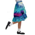 Waves Ocean Sea Tsunami Nautical Nature Water Kids  Ruffle Flared Wrap Midi Skirt View3