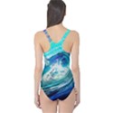 Tsunami Waves Ocean Sea Nautical Nature Water Painting One Piece Swimsuit View2