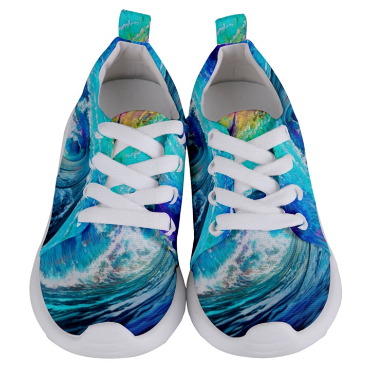 Tsunami Waves Ocean Sea Nautical Nature Water Painting Kids  Lightweight Sports Shoes