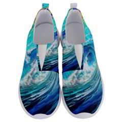 Tsunami Waves Ocean Sea Nautical Nature Water Painting No Lace Lightweight Shoes by uniart180623