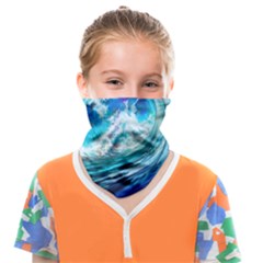 Tsunami Waves Ocean Sea Nautical Nature Water Painting Face Covering Bandana (kids) by uniart180623