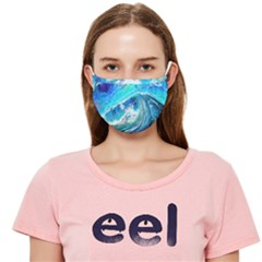 Tsunami Waves Ocean Sea Nautical Nature Water Painting Cloth Face Mask (adult) by uniart180623