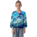 Tsunami Waves Ocean Sea Nautical Nature Water Painting Kids  Sailor Shirt View1