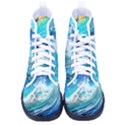 Tsunami Waves Ocean Sea Nautical Nature Water Painting Women s High-Top Canvas Sneakers View1