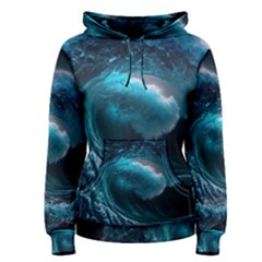 Tsunami Waves Ocean Sea Water Rough Seas Women s Pullover Hoodie by uniart180623