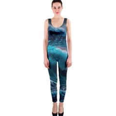 Tsunami Waves Ocean Sea Water Rough Seas One Piece Catsuit by uniart180623