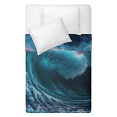 Tsunami Waves Ocean Sea Water Rough Seas Duvet Cover Double Side (single Size) by uniart180623