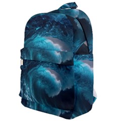 Tsunami Waves Ocean Sea Water Rough Seas Classic Backpack by uniart180623