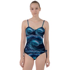 Tsunami Waves Ocean Sea Water Rough Seas Sweetheart Tankini Set by uniart180623