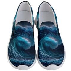 Tsunami Waves Ocean Sea Water Rough Seas Men s Lightweight Slip Ons by uniart180623