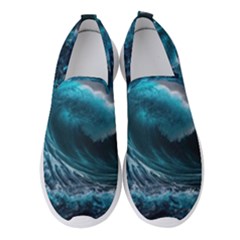 Tsunami Waves Ocean Sea Water Rough Seas Women s Slip On Sneakers by uniart180623