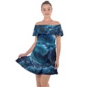 Tsunami Waves Ocean Sea Water Rough Seas Off Shoulder Velour Dress View1