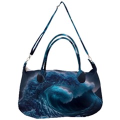 Tsunami Waves Ocean Sea Water Rough Seas Removable Strap Handbag by uniart180623