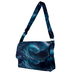 Tsunami Waves Ocean Sea Water Rough Seas Full Print Messenger Bag (l) by uniart180623