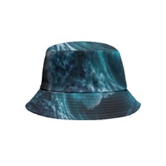 Tsunami Waves Ocean Sea Water Rough Seas Inside Out Bucket Hat (kids) by uniart180623