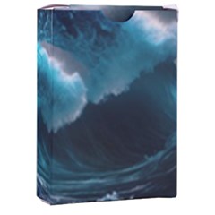 Tsunami Waves Ocean Sea Water Rough Seas Playing Cards Single Design (rectangle) With Custom Box by uniart180623