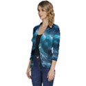 Tsunami Waves Ocean Sea Water Rough Seas Women s One-Button 3/4 Sleeve Short Jacket View2