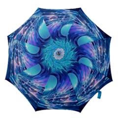 Tsunami Tidal Wave Ocean Waves Sea Nature Water Blue Hook Handle Umbrellas (large) by uniart180623