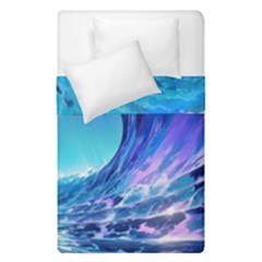 Tsunami Tidal Wave Ocean Waves Sea Nature Water Blue Duvet Cover Double Side (single Size) by uniart180623