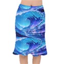 Tsunami Tidal Wave Ocean Waves Sea Nature Water Blue Short Mermaid Skirt View1