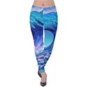 Tsunami Tidal Wave Ocean Waves Sea Nature Water Blue Velvet Leggings View1