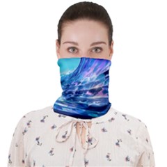 Tsunami Tidal Wave Ocean Waves Sea Nature Water Blue Face Covering Bandana (adult) by uniart180623