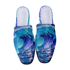 Tsunami Tidal Wave Ocean Waves Sea Nature Water Blue Women s Classic Backless Heels by uniart180623