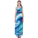 Tsunami Tidal Wave Ocean Waves Sea Nature Water Blue Painting Empire Waist Maxi Dress View1