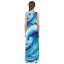 Tsunami Tidal Wave Ocean Waves Sea Nature Water Blue Painting Empire Waist Maxi Dress View2