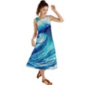 Tsunami Tidal Wave Ocean Waves Sea Nature Water Blue Painting Summer Maxi Dress View1