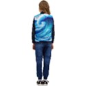 Tsunami Tidal Wave Ocean Waves Sea Nature Water Blue Painting Kid s Button Up Puffer Vest	 View4