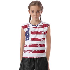 Flag Usa Unite Stated America Kids  Raglan Cap Sleeve Tee by uniart180623