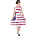 Flag Usa Unite Stated America V-Neck Midi Sleeveless Dress  View2