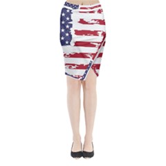 Flag Usa Unite Stated America Midi Wrap Pencil Skirt by uniart180623