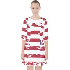 Flag Usa Unite Stated America Quarter Sleeve Pocket Dress by uniart180623