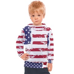 Flag Usa Unite Stated America Kids  Hooded Pullover by uniart180623