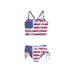 Flag Usa Unite Stated America Girls  Tankini Swimsuit by uniart180623