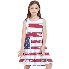 Flag Usa Unite Stated America Kids  Skater Dress by uniart180623