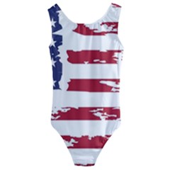 Flag Usa Unite Stated America Kids  Cut-out Back One Piece Swimsuit by uniart180623