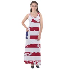 Flag Usa Unite Stated America Sleeveless Velour Maxi Dress by uniart180623