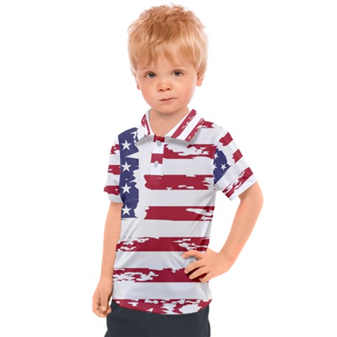 Flag Usa Unite Stated America Kids  Polo Tee by uniart180623