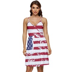 Flag Usa Unite Stated America V-neck Pocket Summer Dress  by uniart180623