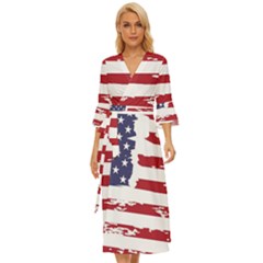 Flag Usa Unite Stated America Midsummer Wrap Dress by uniart180623